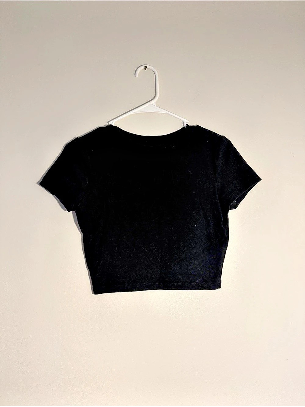 wild fable Women'Small Short Sleeve Crewneck T-Shirt Black Crop Top Small